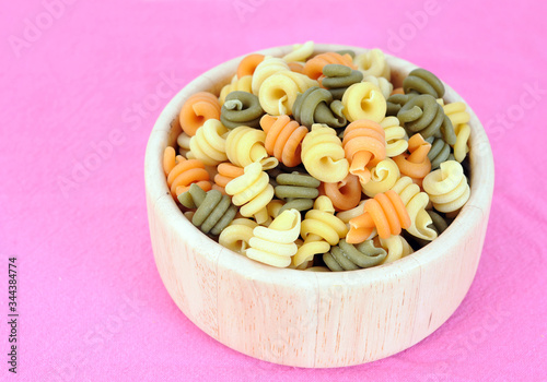 colorful trottole pasta shape photo