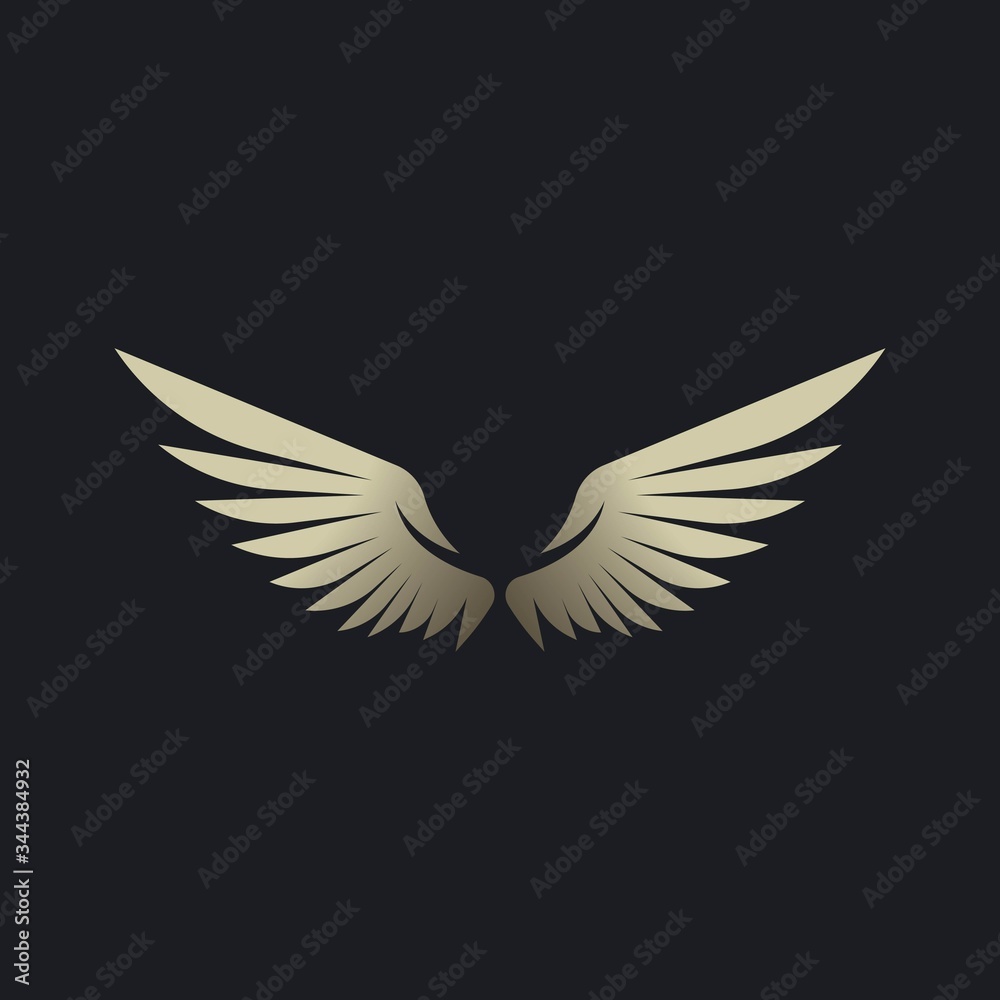 Obraz premium Wing logo vector icon