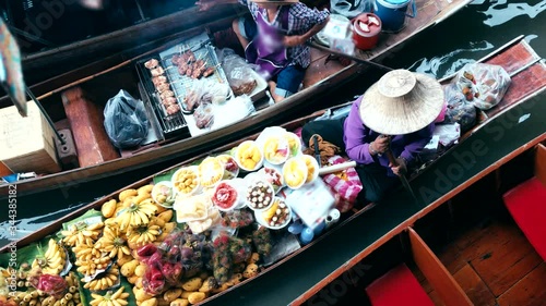 Damnoen Saduak, Ratchaburi Province, Thailand, Tourists on the boats rides at the Damnoen Saduak Floating Market