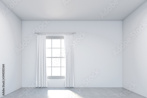 light white room. 3D rendering.