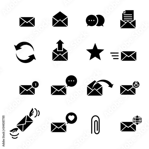 Email and comunication icons set