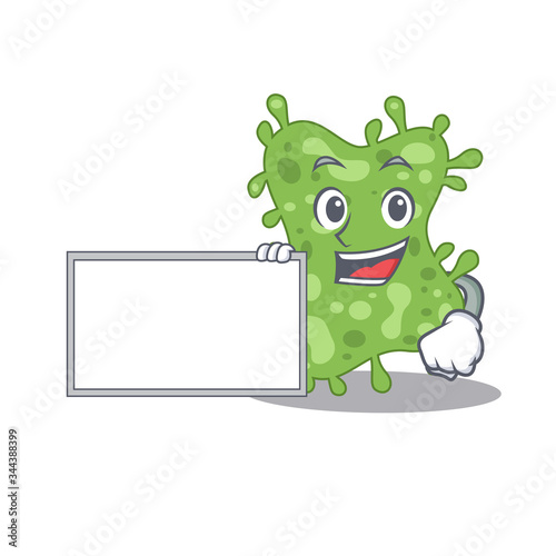 Salmonella enterica cartoon character design style with board photo