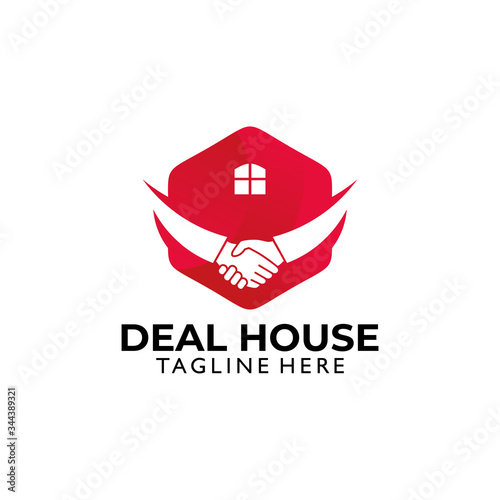 deal house logo icon vector real estate