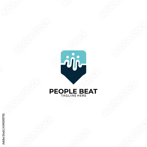 people beat logo icon vector isolated