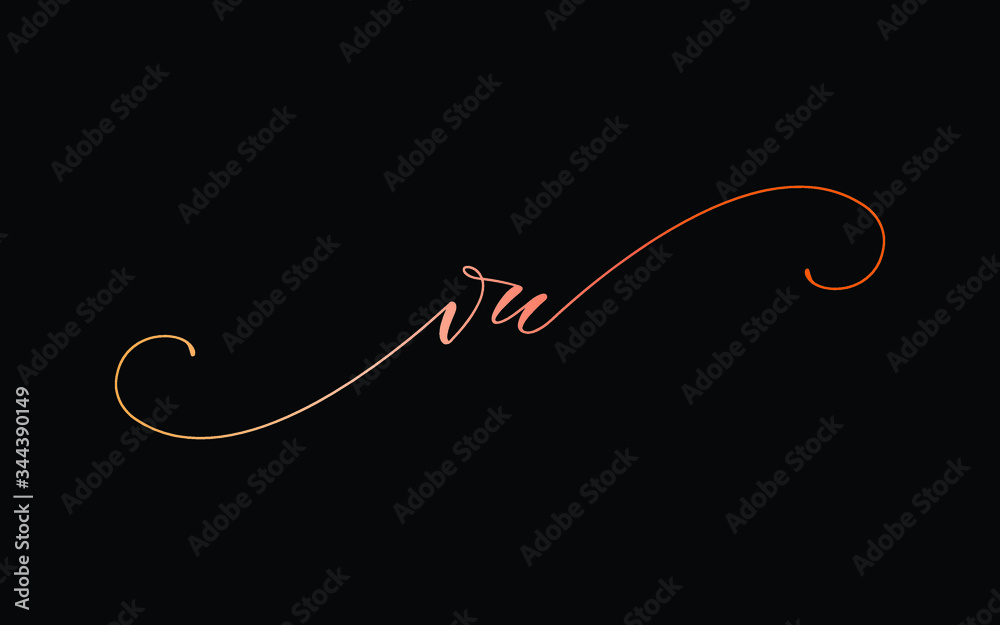 vu or v, u Lowercase Cursive Letter Initial Logo Design, Vector Template vu or v, u Lowercase Cursive Letter Initial Logo Design, Vector Template