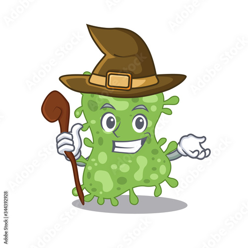 Salmonella enterica sneaky and tricky witch cartoon character
