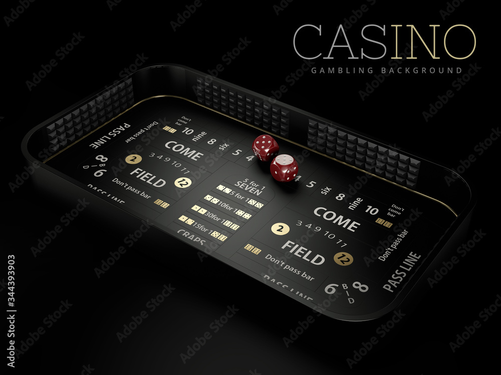 Φωτογραφία 3d Rendering of craps table layout, clipping path included
