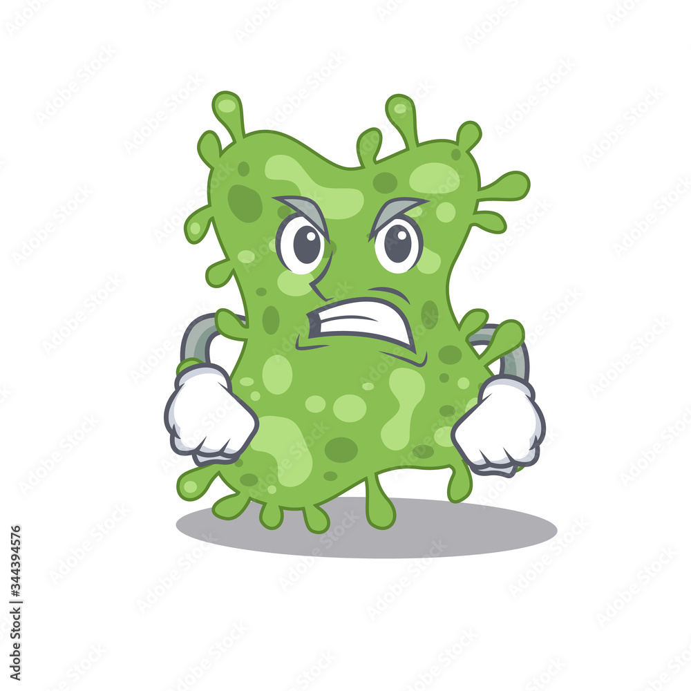Mascot design concept of salmonella enterica with angry face Mascot design concept of salmonella enterica with angry face