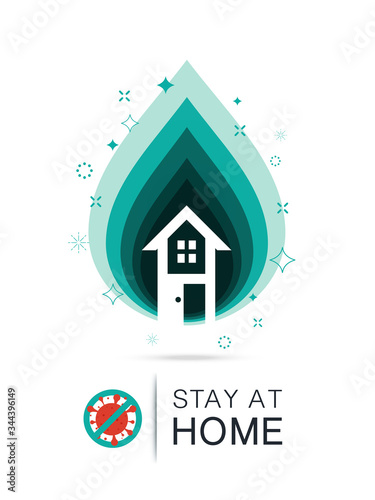 Stay at home  logo Vector illustration