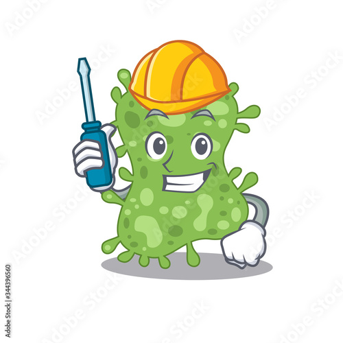 cartoon character of salmonella enterica worked as an automotive