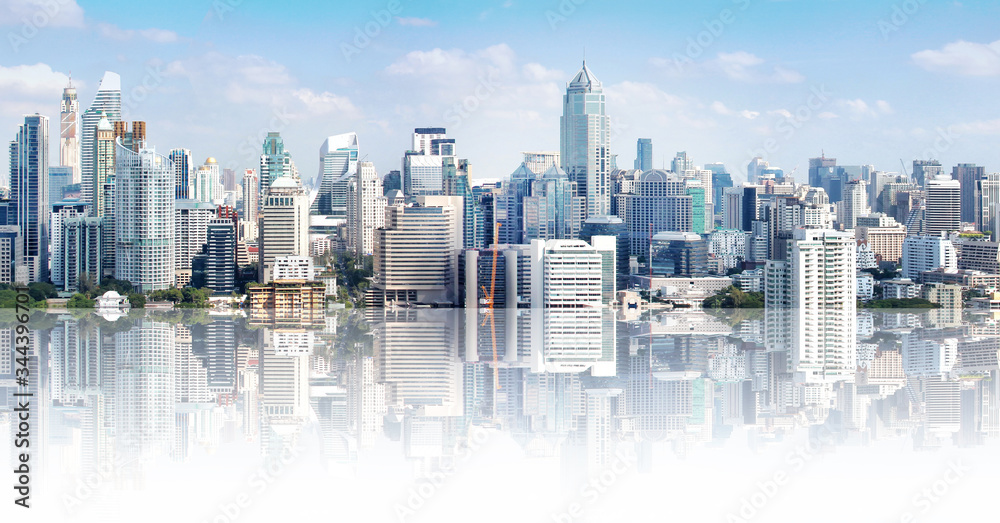 Fototapeta premium High modern building and tower in Bangkok Thailand