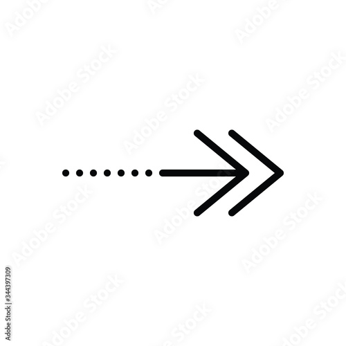 Black line icon for continue