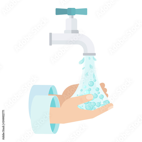 Antiseptic for disinfection. Hand hygiene. Hand washing with soap.