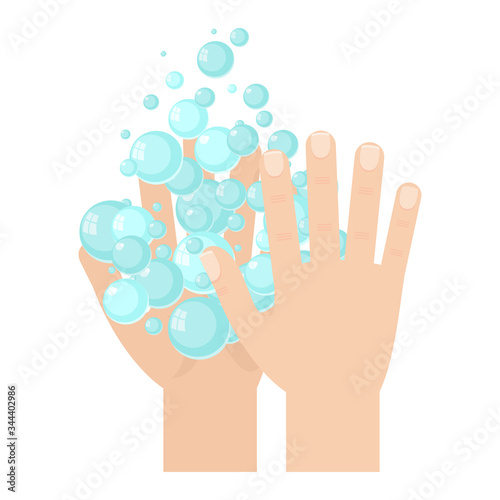 Antiseptic for disinfection. Hand hygiene. Hand washing with soap.