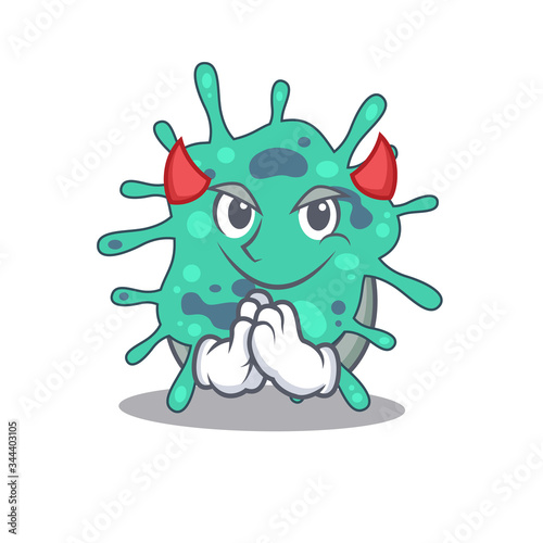 Shigella boydii dressed as devil cartoon character design style