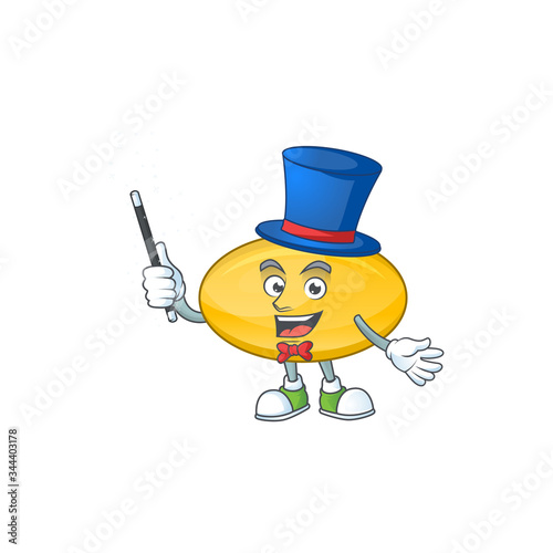 Talented oil capsule Magician cartoon design style