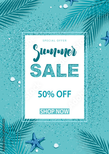 Turquoise Summer Sale Backg...