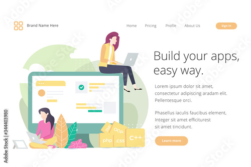 Landing page website template design. Modern flat design vector illustration concepts of web page design for website and mobile website development. Easy to edit and customize.