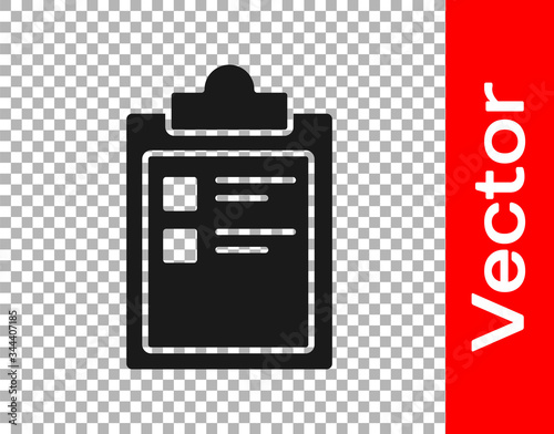 Black Sport training program or fitness plan icon isolated on transparent background. Vector Illustration