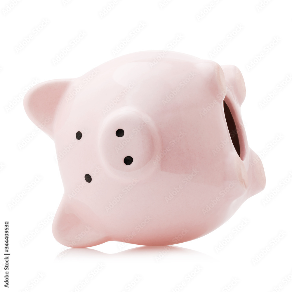 Inverted pink piggy bank isolated on a white background. Photo Stacking Inverted pink piggy bank isolated on a white background. Photo Stacking