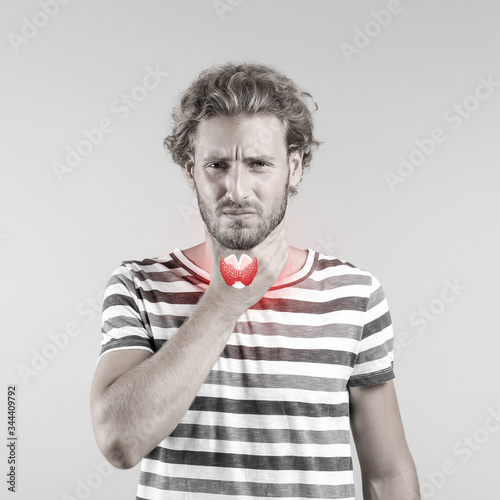 Man with thyroid gland prob...