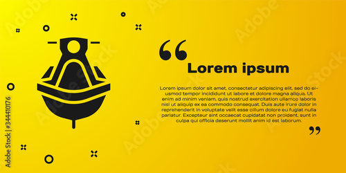 Black Jet ski icon isolated on yellow background. Water scooter. Extreme sport. Vector Illustration