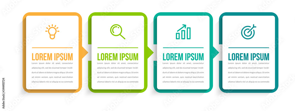 Minimal infographic template design with numbers 4 options or steps. Minimal infographic template design with numbers 4 options or steps.
