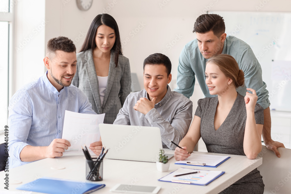Business people having meeting in office Business people having meeting in office