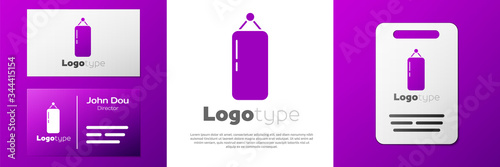 Logotype Punching bag icon isolated on white background. Logo design template element. Vector Illustration