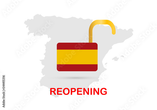 Concepts of reopening Spain after lockdown