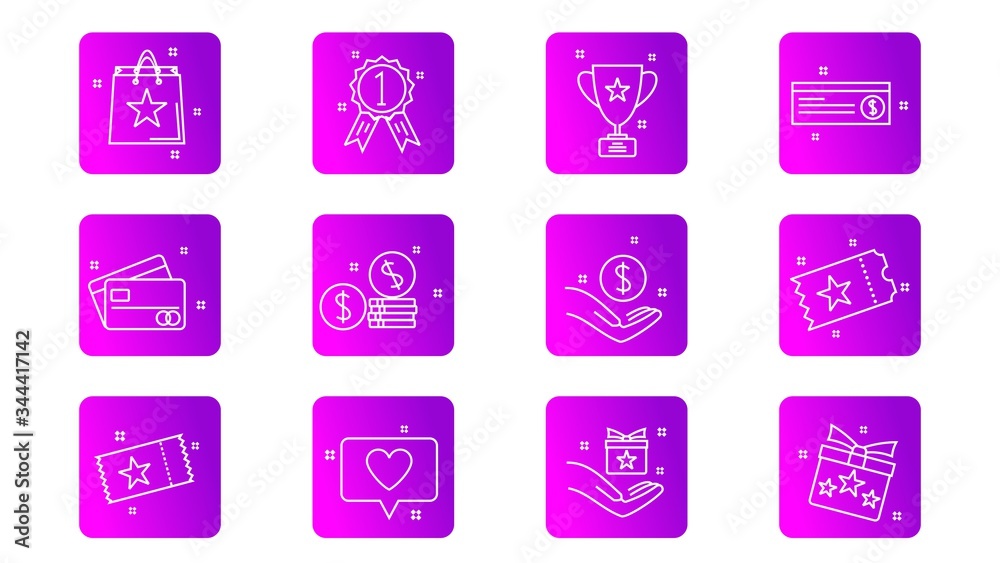 Lottery ticket, Earn reward and winner gift icons.vector illustration Lottery ticket, Earn reward and winner gift icons.vector illustration