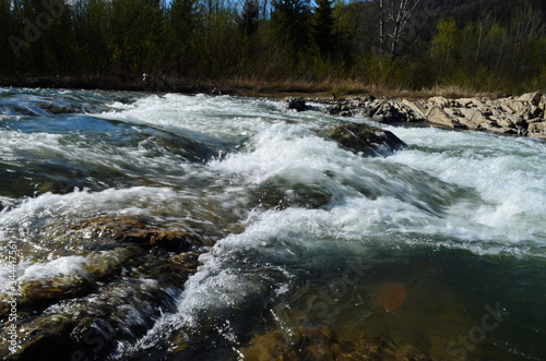 fast mountain river in the Carpathians