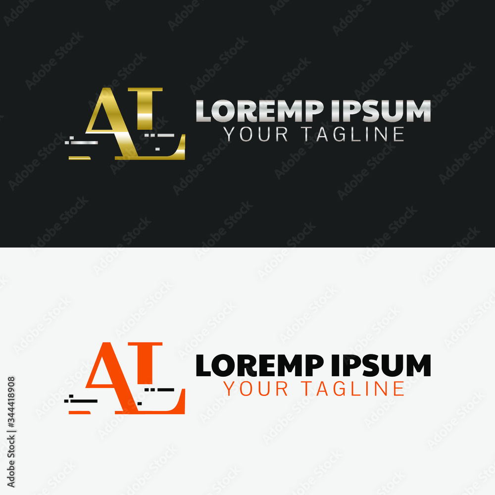 Initial Letter capital logo icon design template elements. Modern line logo with gold silver luxury style. Can be used for business, company group, consulting, finance. Vector Illustration.