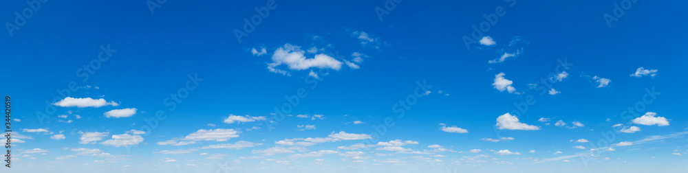 Blue Sky background with tiny Clouds. Panorama background