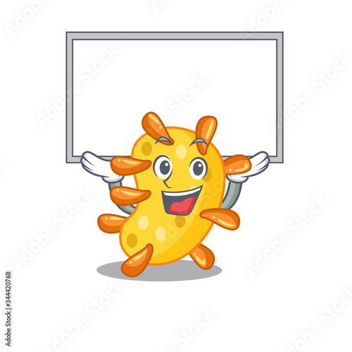 Mascot design of vibrio lift up a board