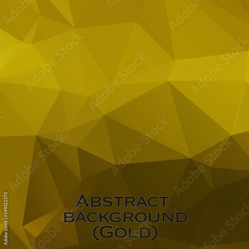 Modern (Golden) Polygonal shapes background, low poly triangles mosaic, golden or gold crystals backdrop, vector design wallpaper. High technology and luxury concept.