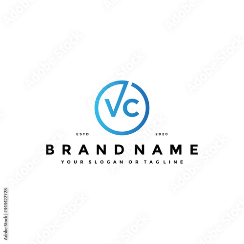 letter VC logo design vector