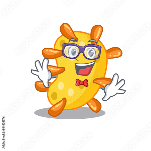 Mascot design style of geek vibrio with glasses