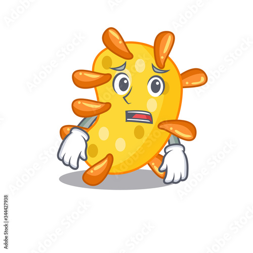 Cartoon design style of vibrio showing worried face