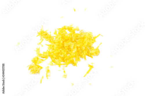 Quadro su tela lemon zest isolated on white background. healthy food