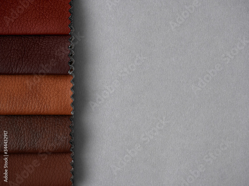 Leather samples in various colors.