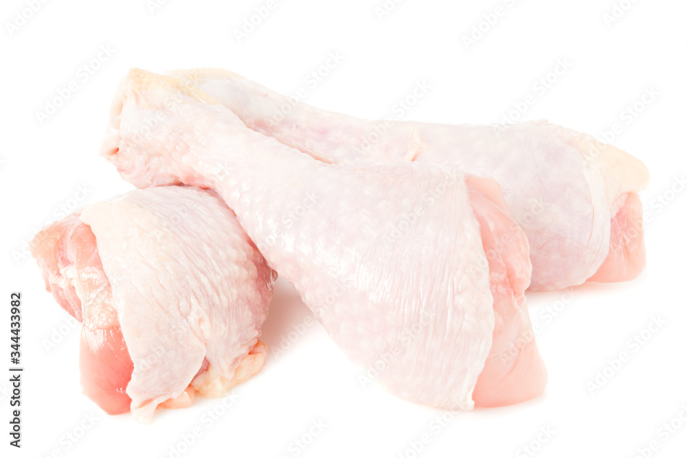 Raw chicken legs isolated on white background Raw chicken legs isolated on white background
