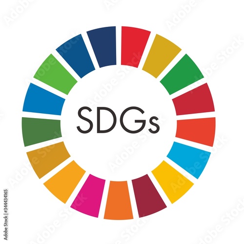 SDGs（Sustainable Development Goals／持続可能な開発目標）の目標17項目それぞれのカラーを使ったイメージアイコン photo