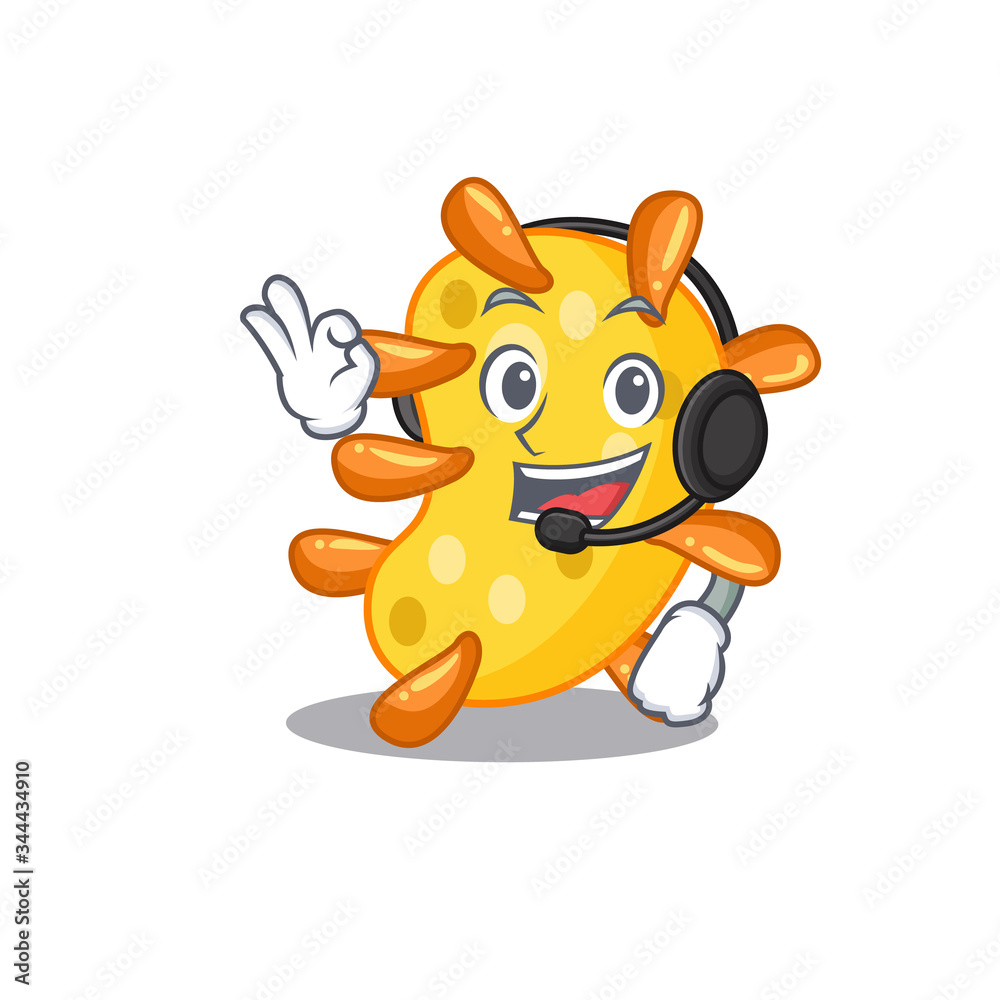 A gorgeous vibrio mascot character concept wearing headphone A gorgeous vibrio mascot character concept wearing headphone