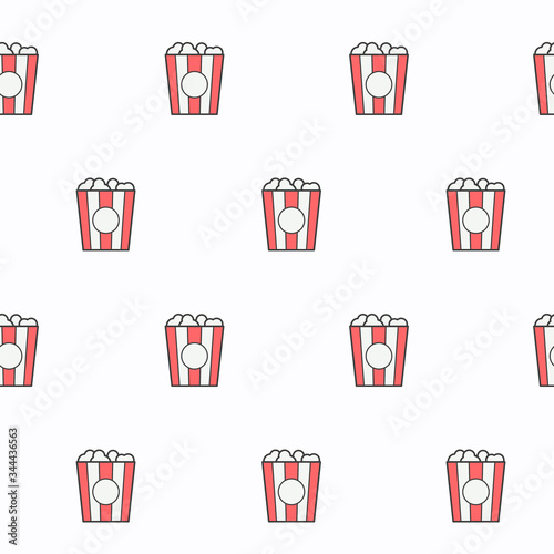 Wrapping paper - Seamless pattern of symbols popcorn for vector graphic design