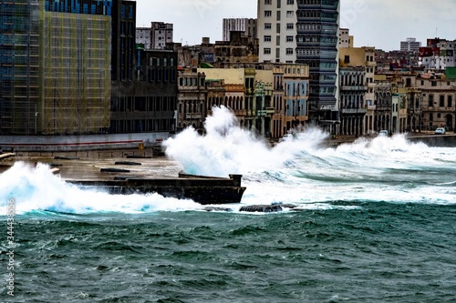 storm and waves on the malecon of havana 1 photo