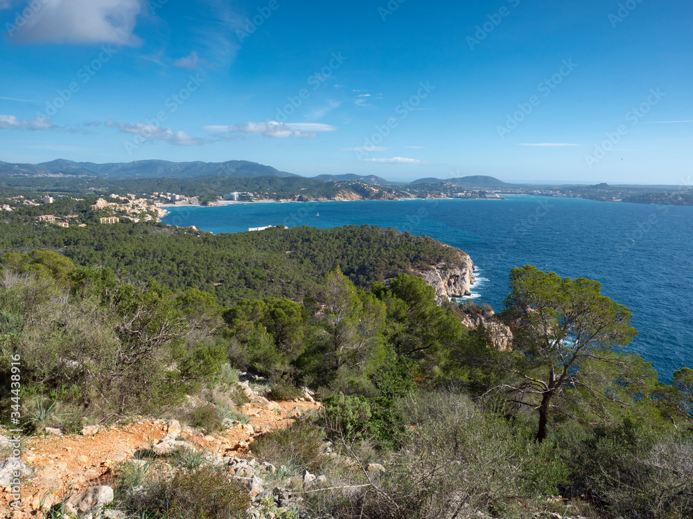South wes trail around Majorca island. Sa Llobassa bay view