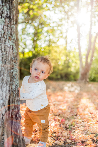 Kid exploring forest