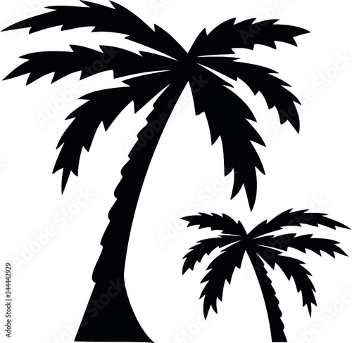 Black Flat Silhouette of Palm Trees Symbol