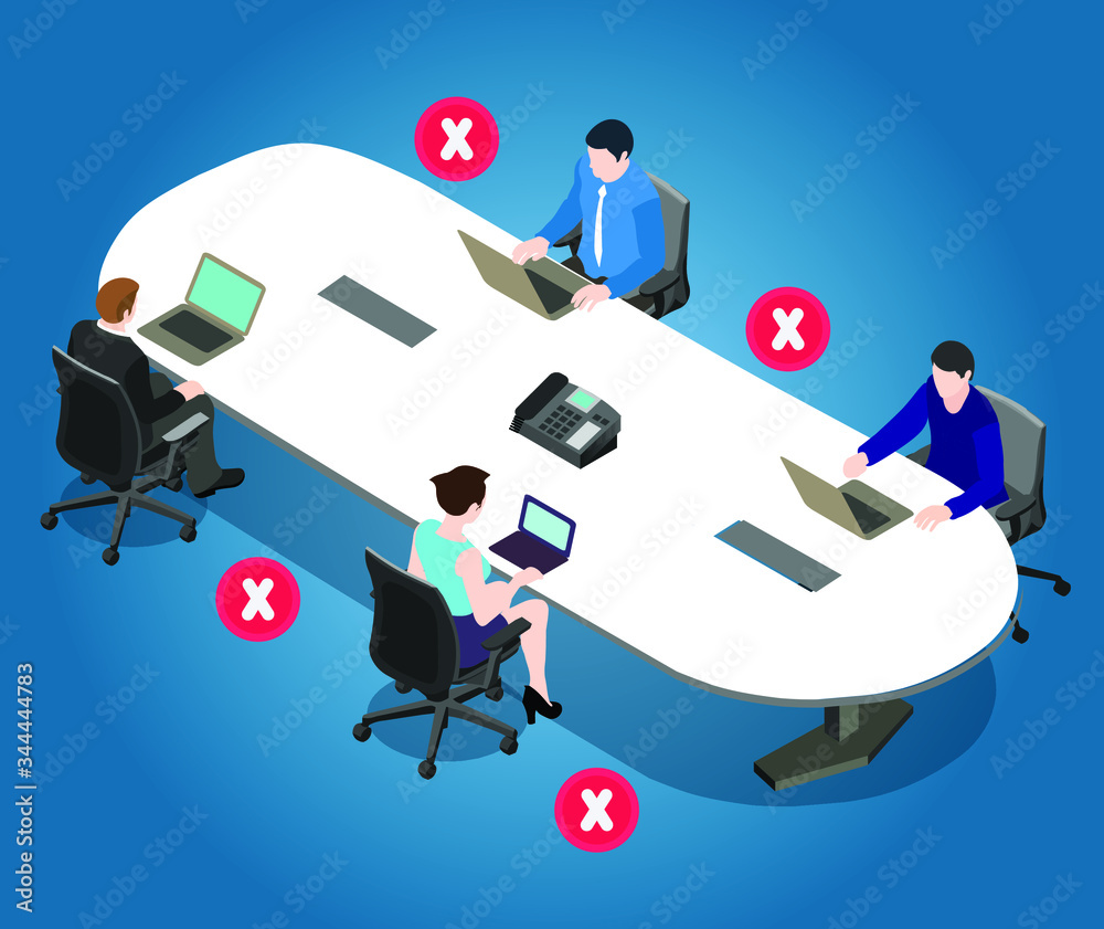 Social Distancing Poster For Meeting Room In Office Office Employees social-distancing-poster-for-meeting-room-in-office-office-employees